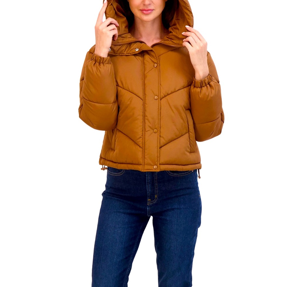 Medium Brown Womens Puffer Coat